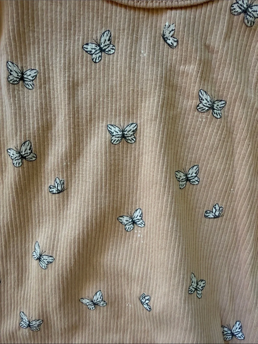 Petit Lem Peach Butterfly Thermal Pajama Set 24 Months
